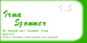 irma szommer business card